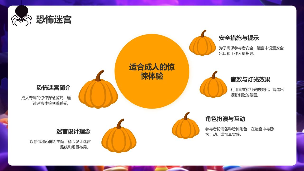 紫色插画风万圣节PPT模板