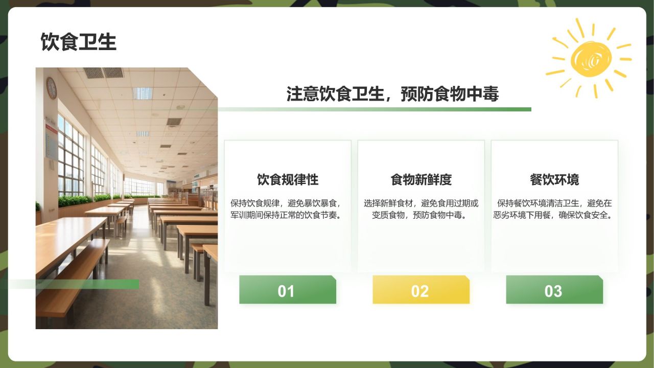绿色卡通风军训指南PPT模板