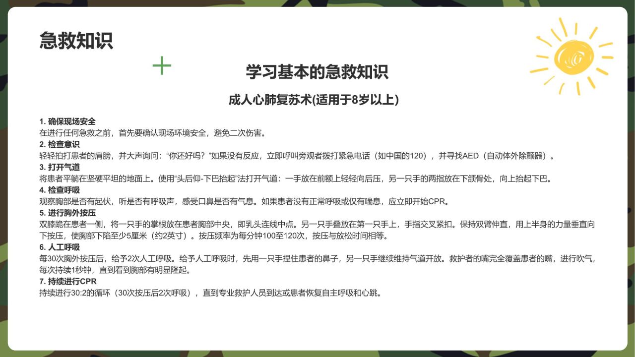 绿色卡通风军训指南PPT模板