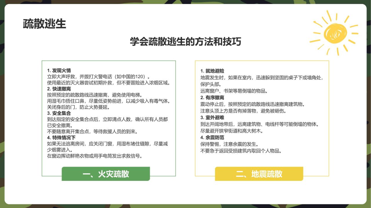 绿色卡通风军训指南PPT模板