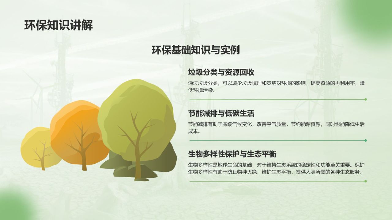 绿色简约风环保公益活动策划PPT模板