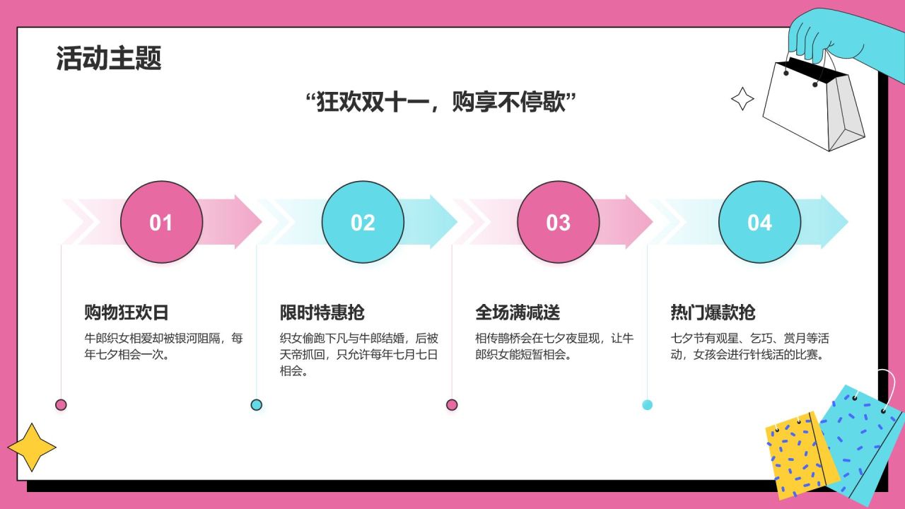 粉色像素风双十一活动策划方案PPT模板