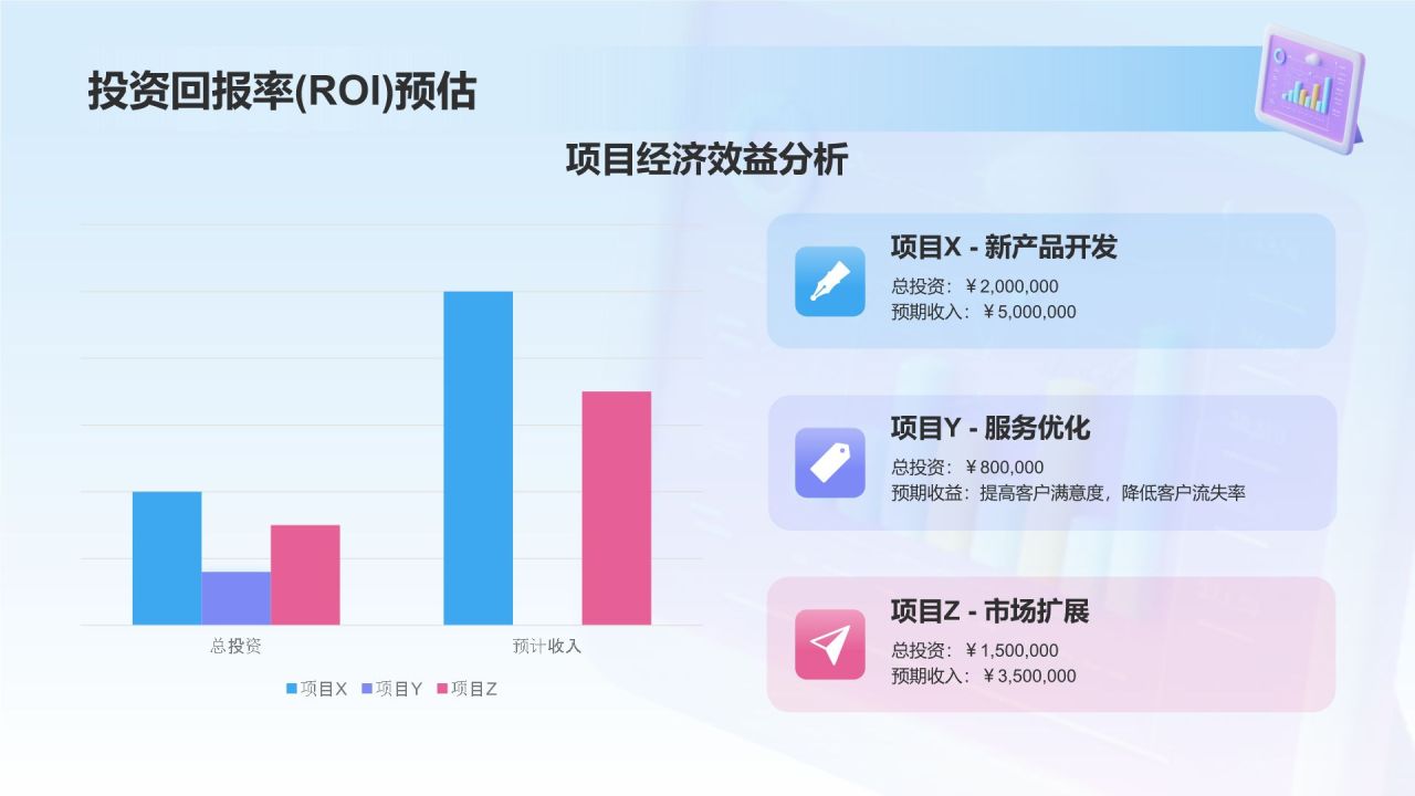 蓝色3D风运营数据分析报告PPT模板