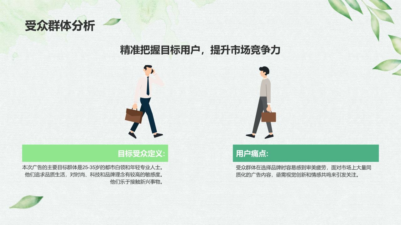 绿色小清新创意广告设计PPT模板