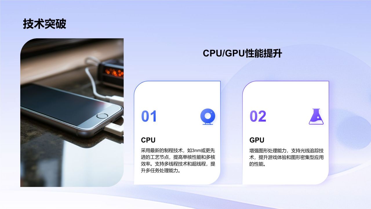 蓝色商务风智能手机新产品介绍PPT模板