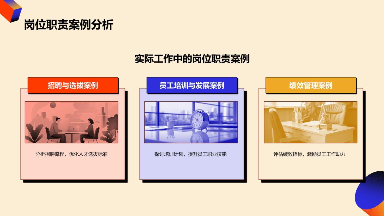 红色孟菲斯人力资源岗位职责说明书PPT模板