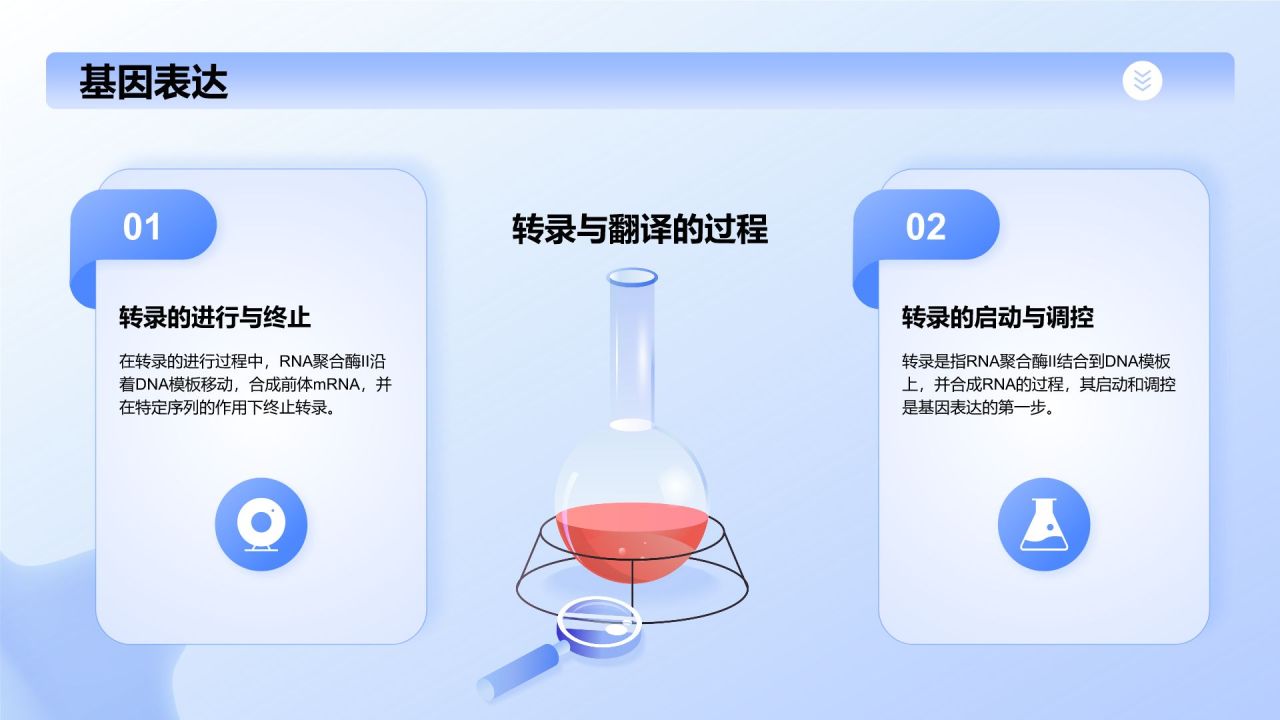 蓝色插画风细胞生物学教学PPT模板