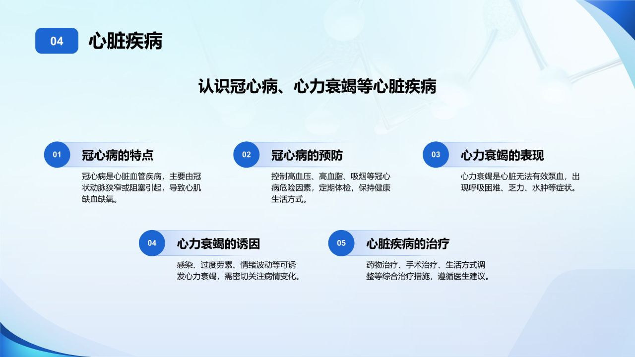 蓝色商务风高血压患者教育手册PPT模板