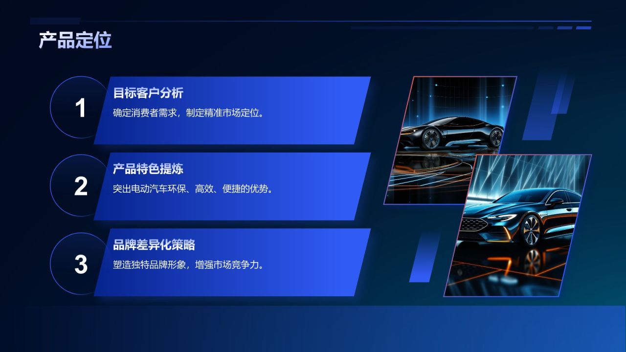 蓝色科技风汽车商业计划书PPT模板