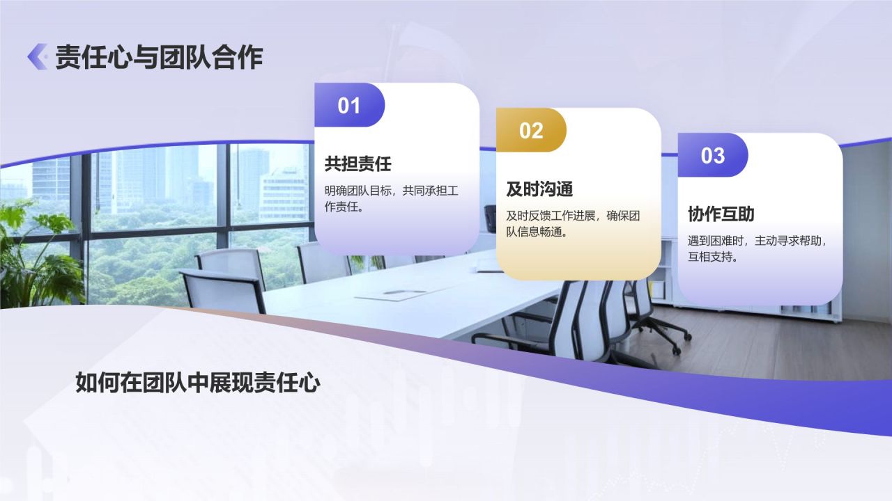 蓝色商务风员工培训-责任心与执行力培训课程PPT模板