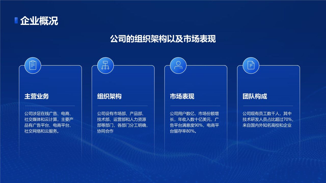 蓝色科技风企业招聘宣讲会PPT模板
