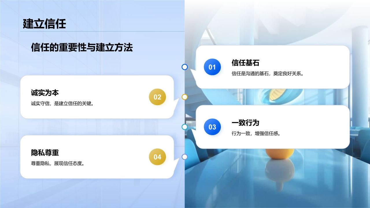 蓝色商务风员工培训-如何高效沟通PPT模板