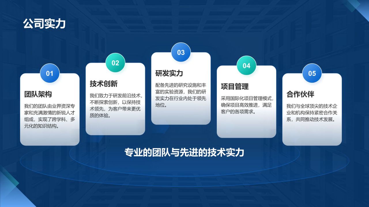 蓝色商务风IT互联网公司企业文化宣传PPT模板