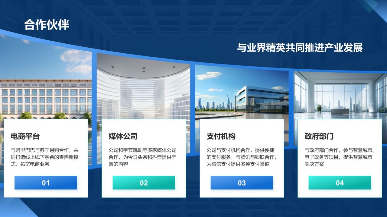 蓝色商务风IT互联网公司企业文化宣传PPT模板