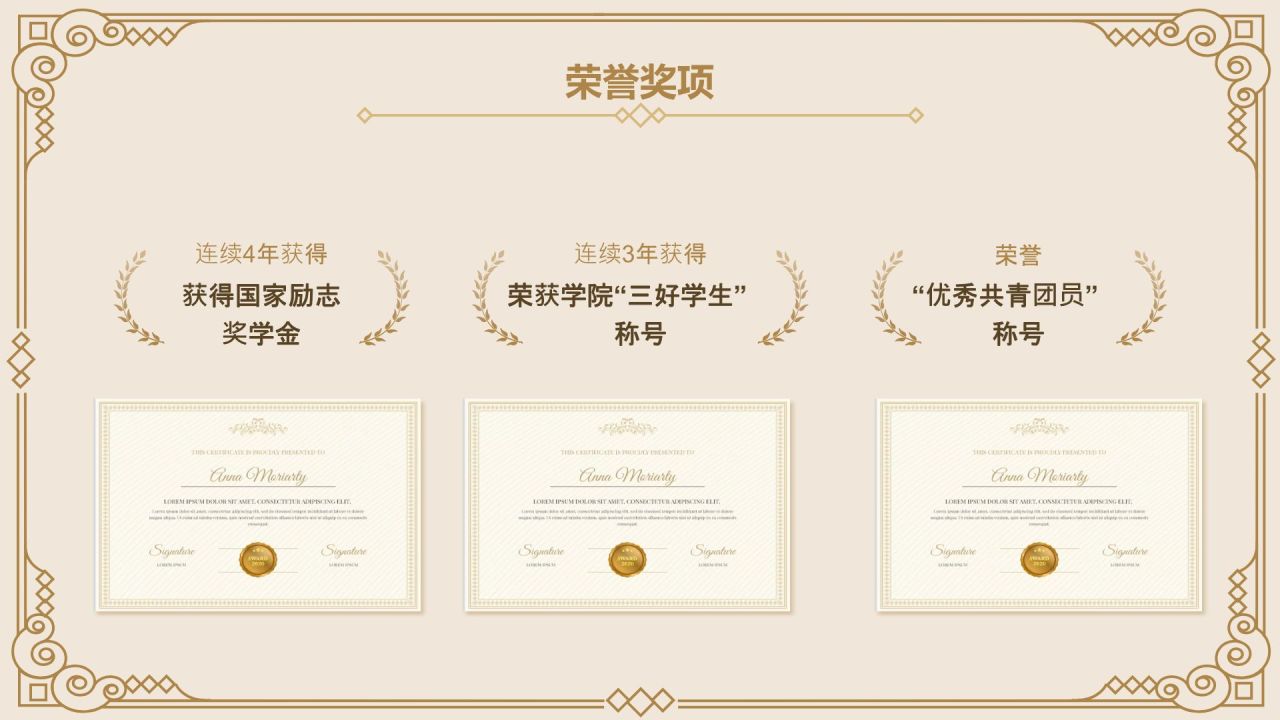 橙色简约风奖学金国奖答辩PPT模板