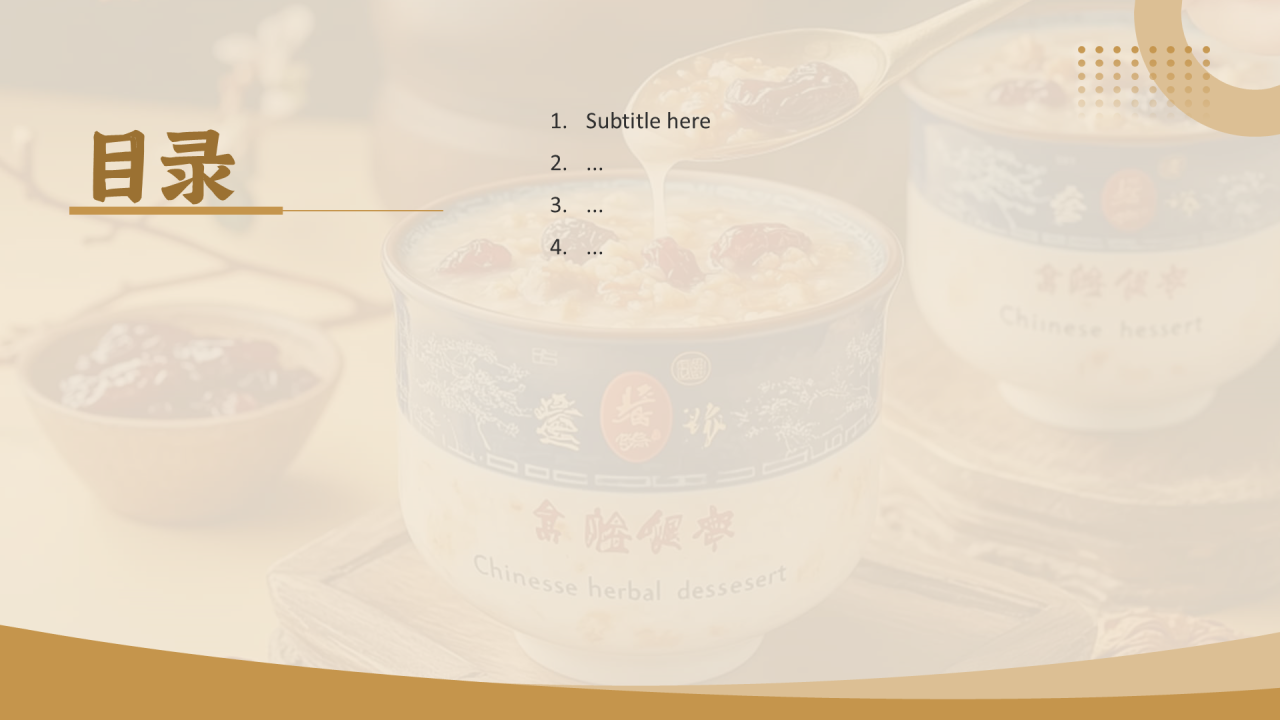 中药甜品商业计划书PPT主题