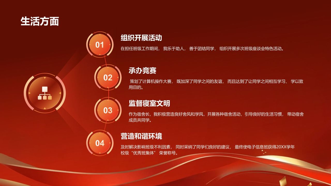 红色3D风国家奖学金答辩PPT模板