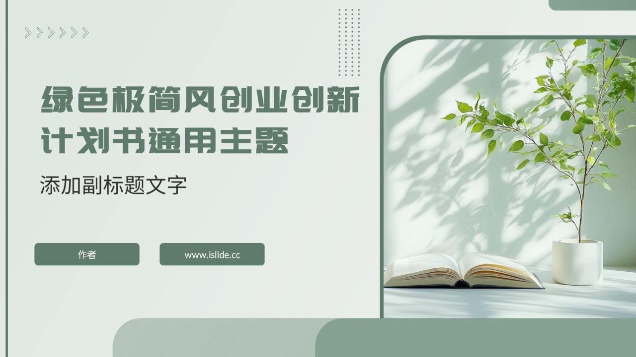 绿色极简风创业创新计划书通用主题