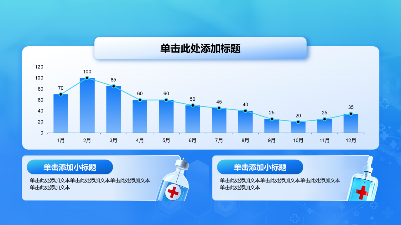 创意风医疗行业PPT柱状图