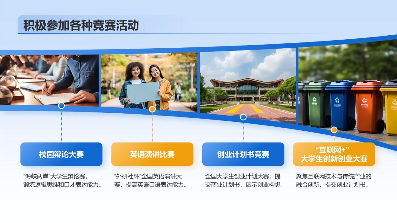 蓝色大学生职业生涯规划PPT模板