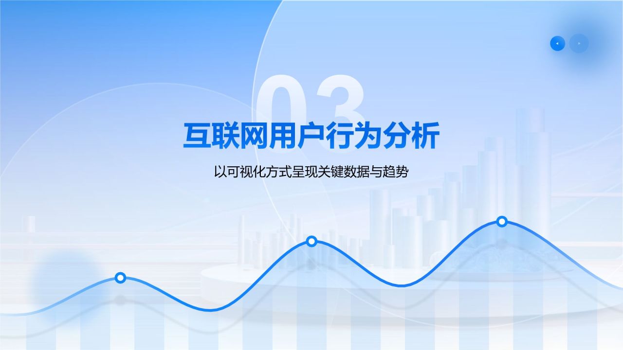 蓝色简约风互联网行业数据可视化报告PPT模板
