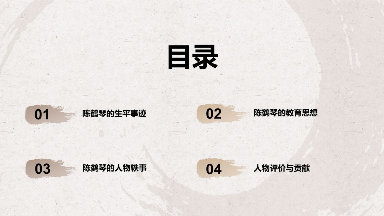 橙色复古风陈鹤琴——人物介绍PPT模板