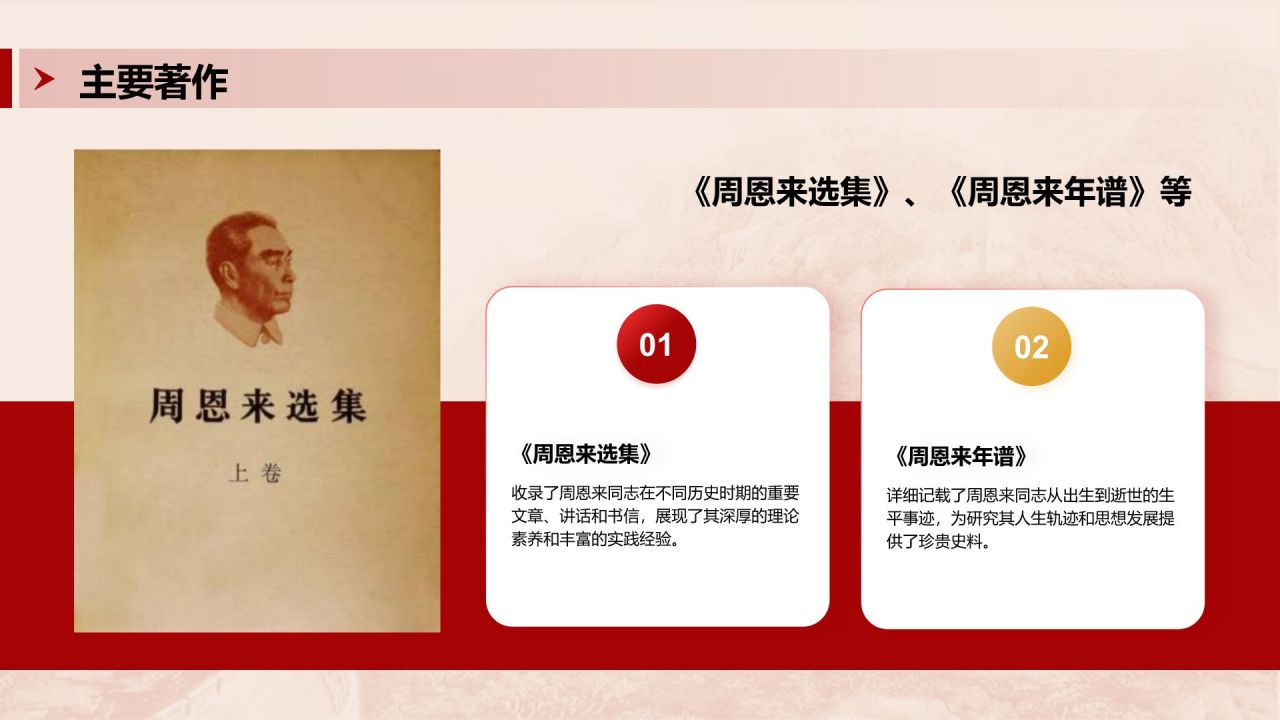 红色复古风周恩来-伟大的无产阶级革命家PPT模板