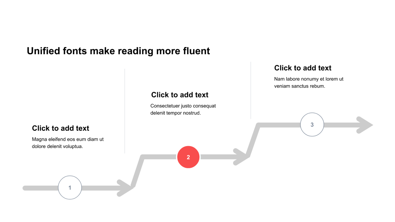 多色圆形扁平3项PPT流程