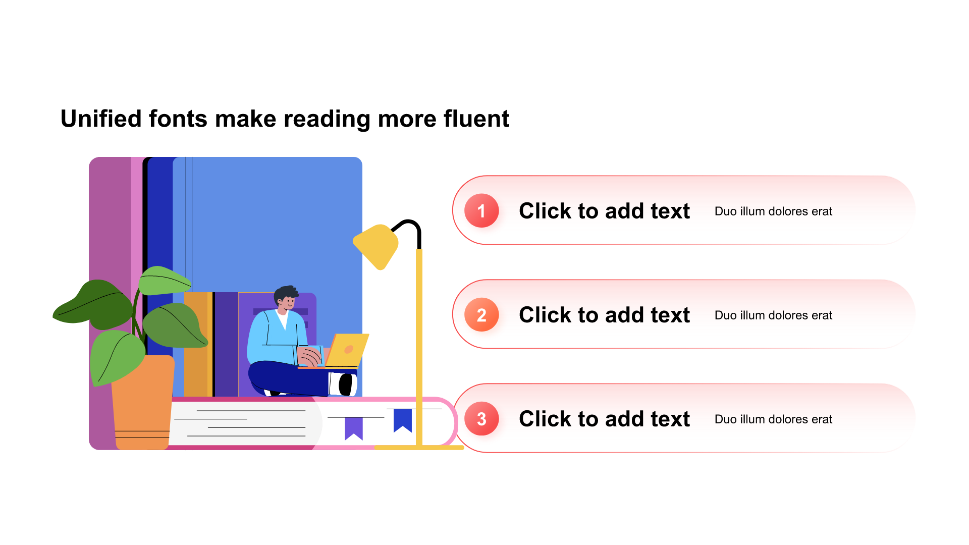 Gradient includes illustration PPT list