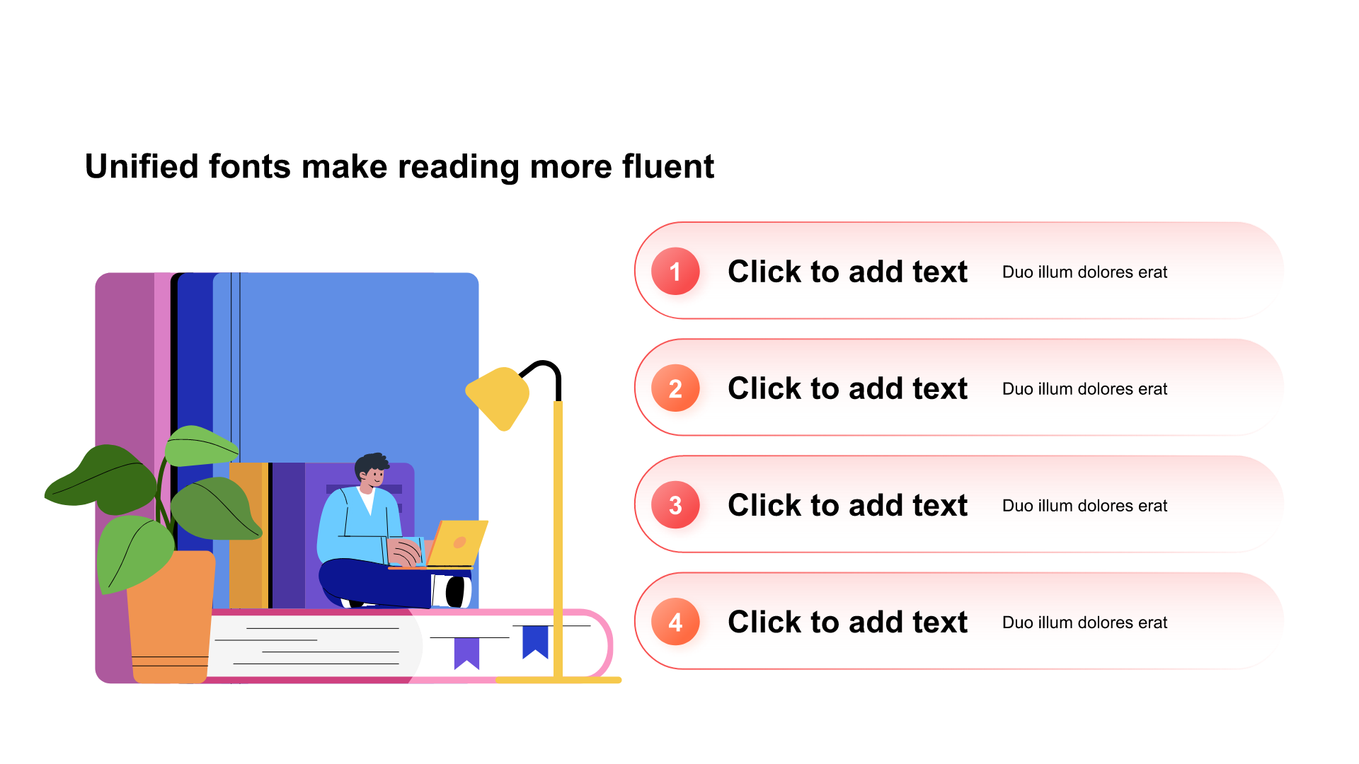 Gradient includes illustration PPT list