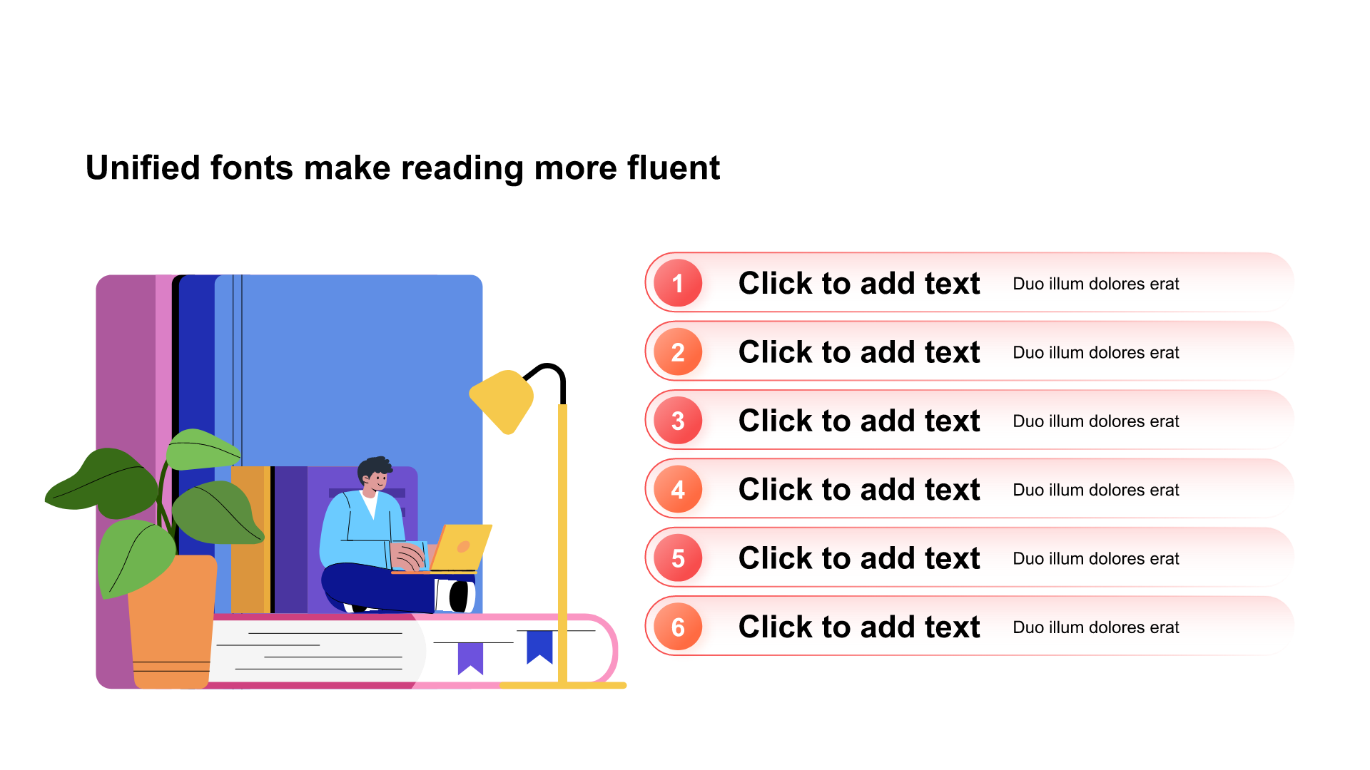 Gradient includes illustration PPT list