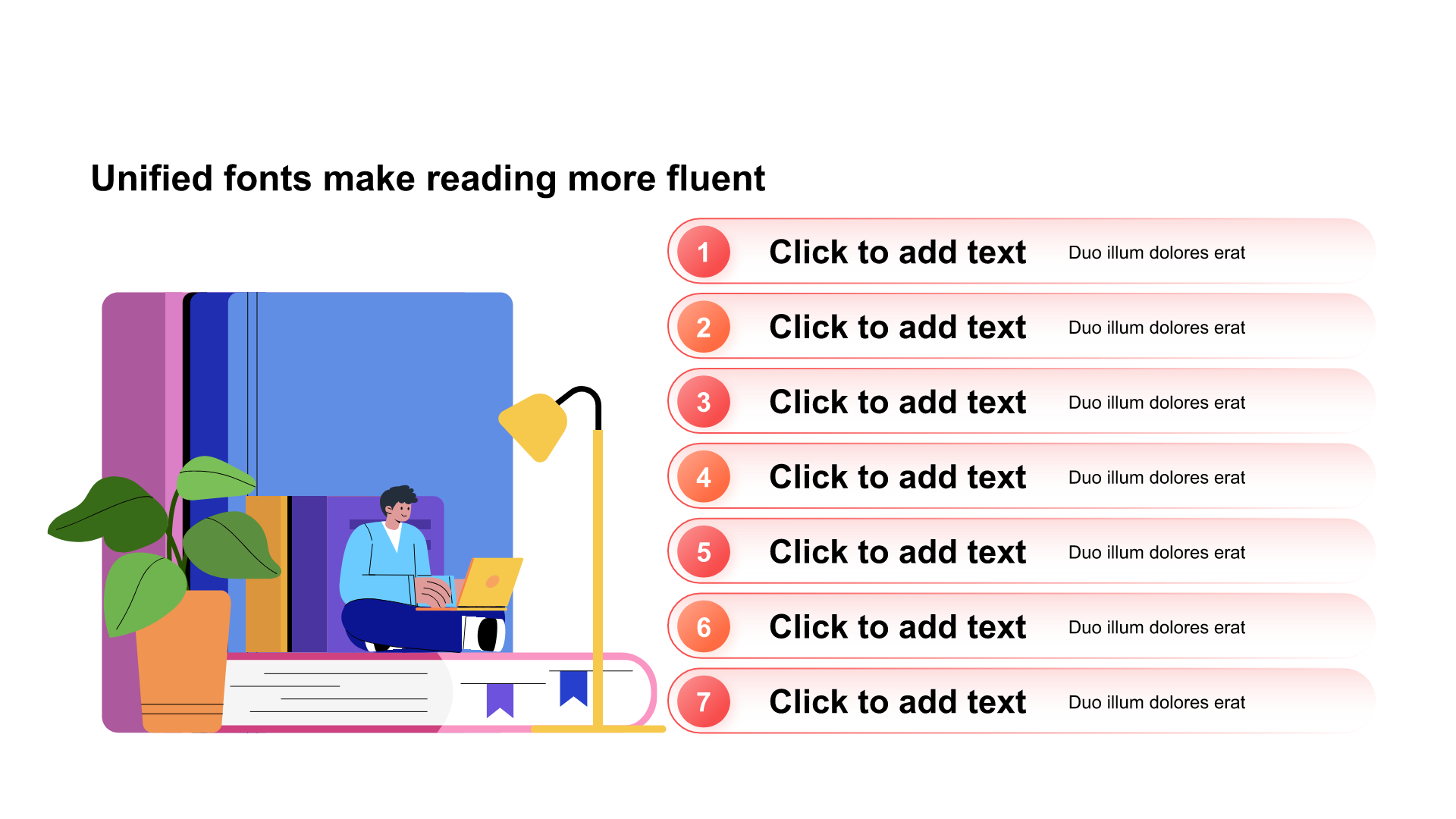 Gradient includes illustration PPT list