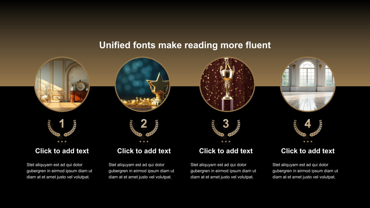 渐变包含图片PPT列表