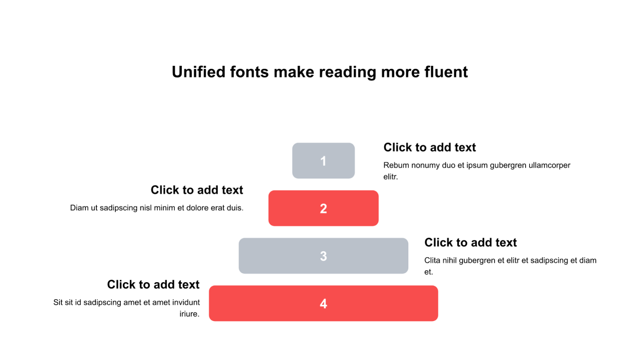 多色矩形扁平5项PPT棱锥