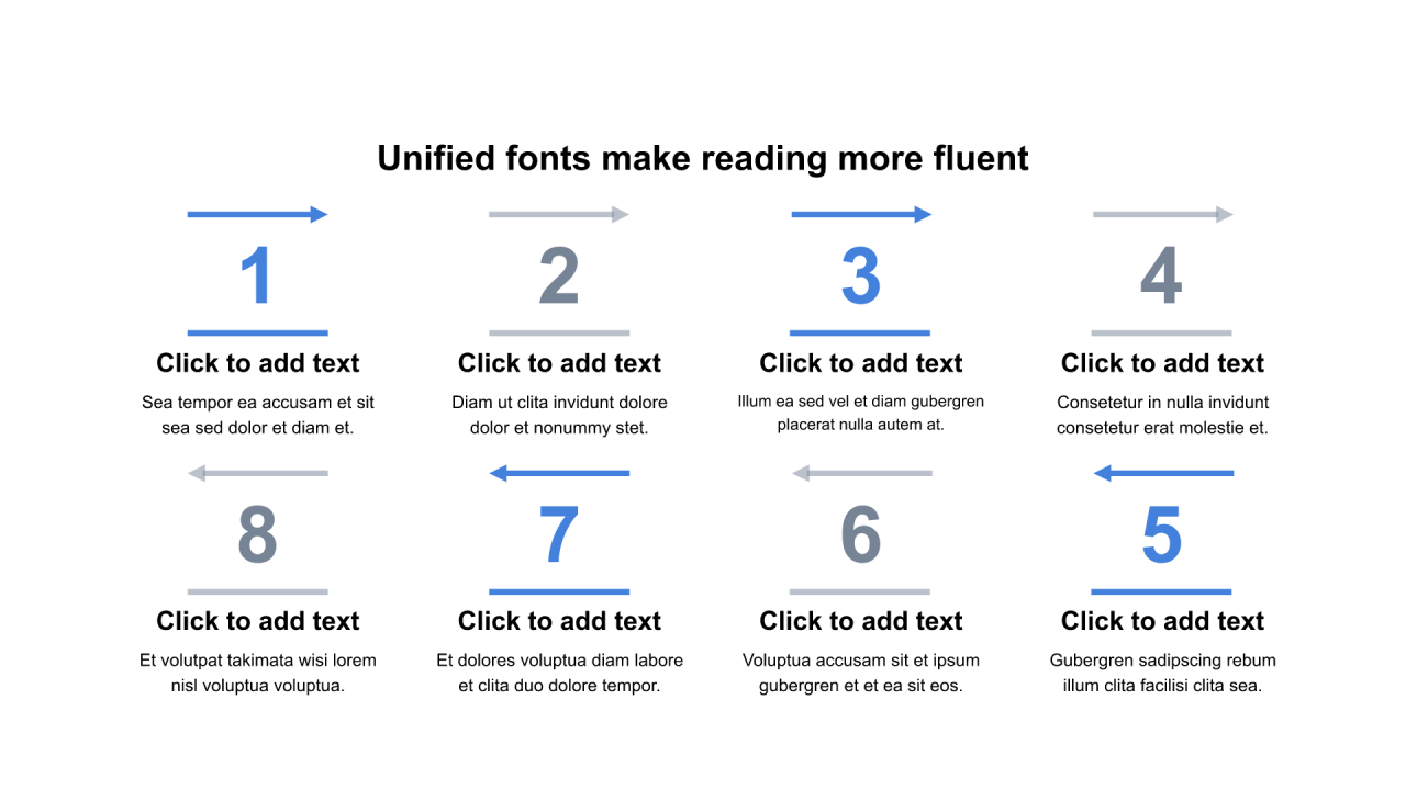 多色线条扁平8项PPT列表