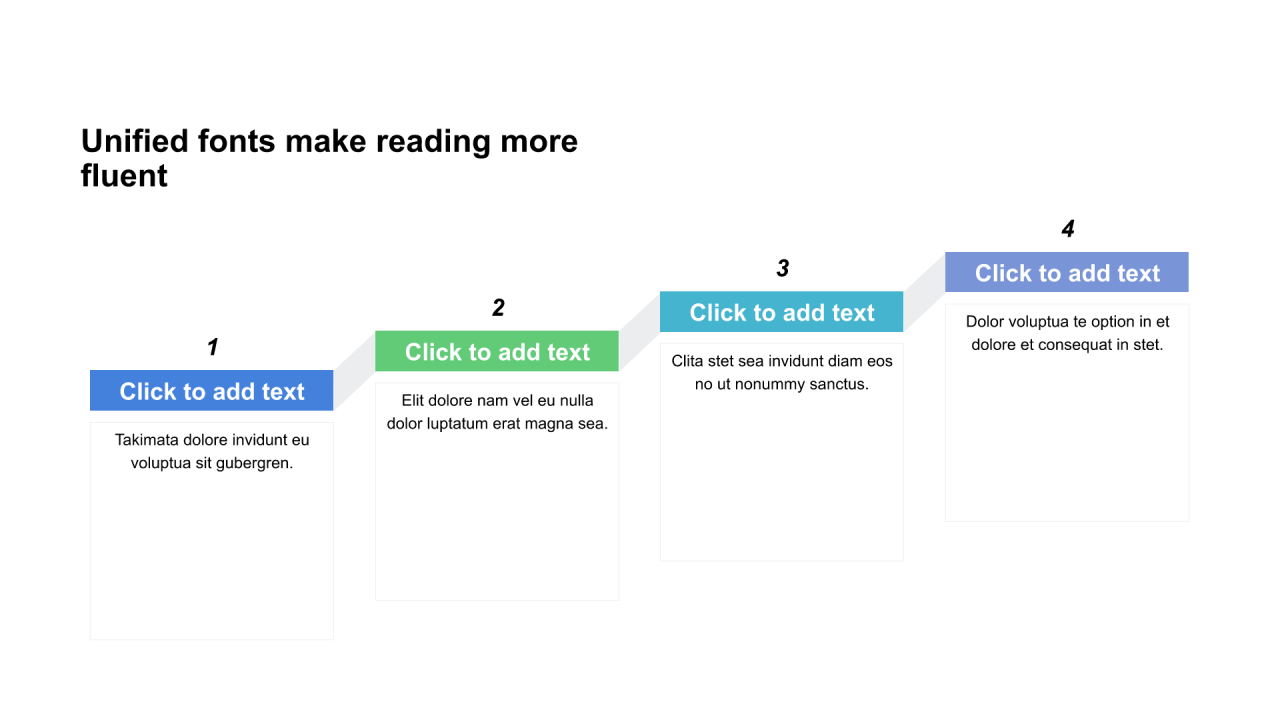 多色矩形扁平6项PPT流程