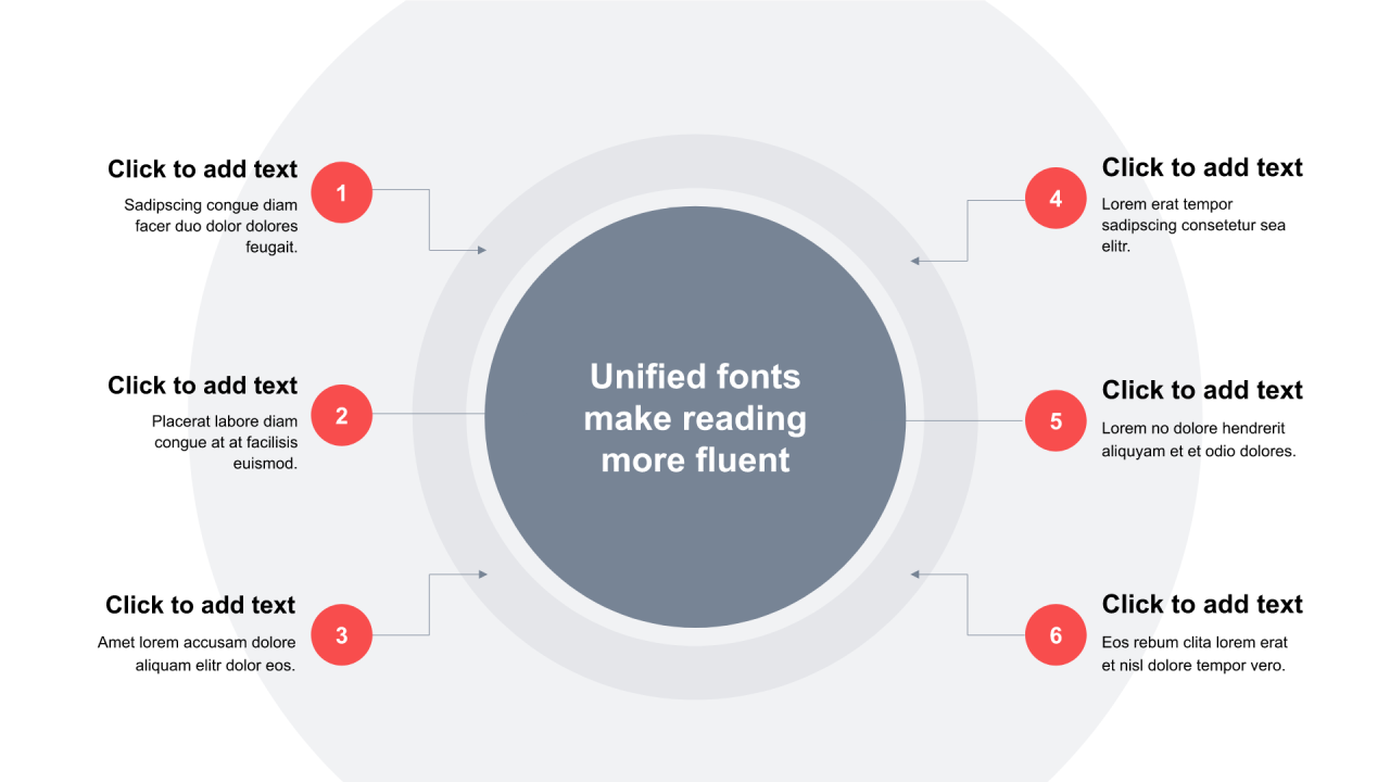 单色扁平6项多层圆环图