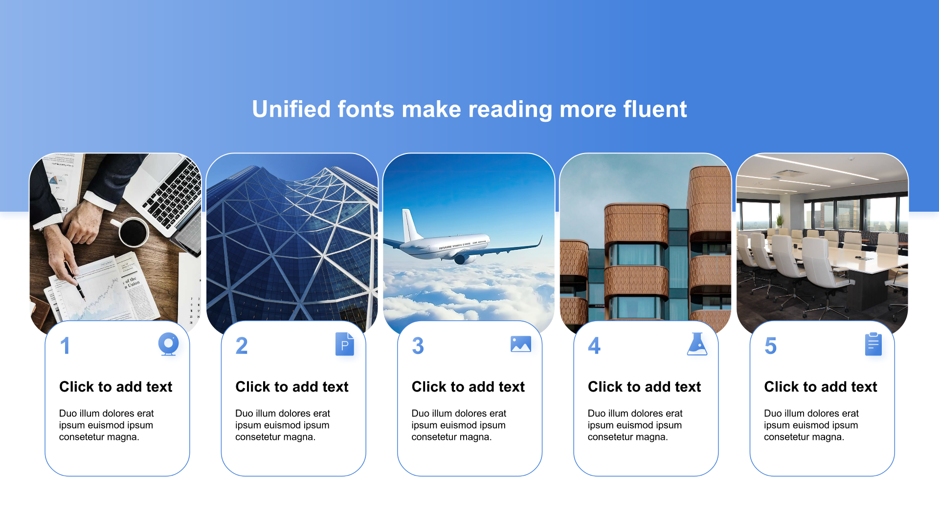 Gradient PPT list with images