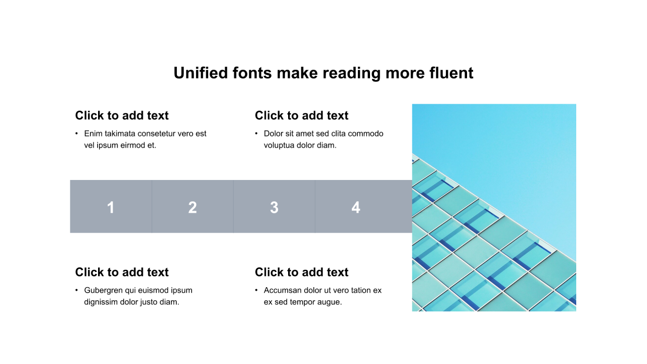 灰色矩形扁平4项PPT列表