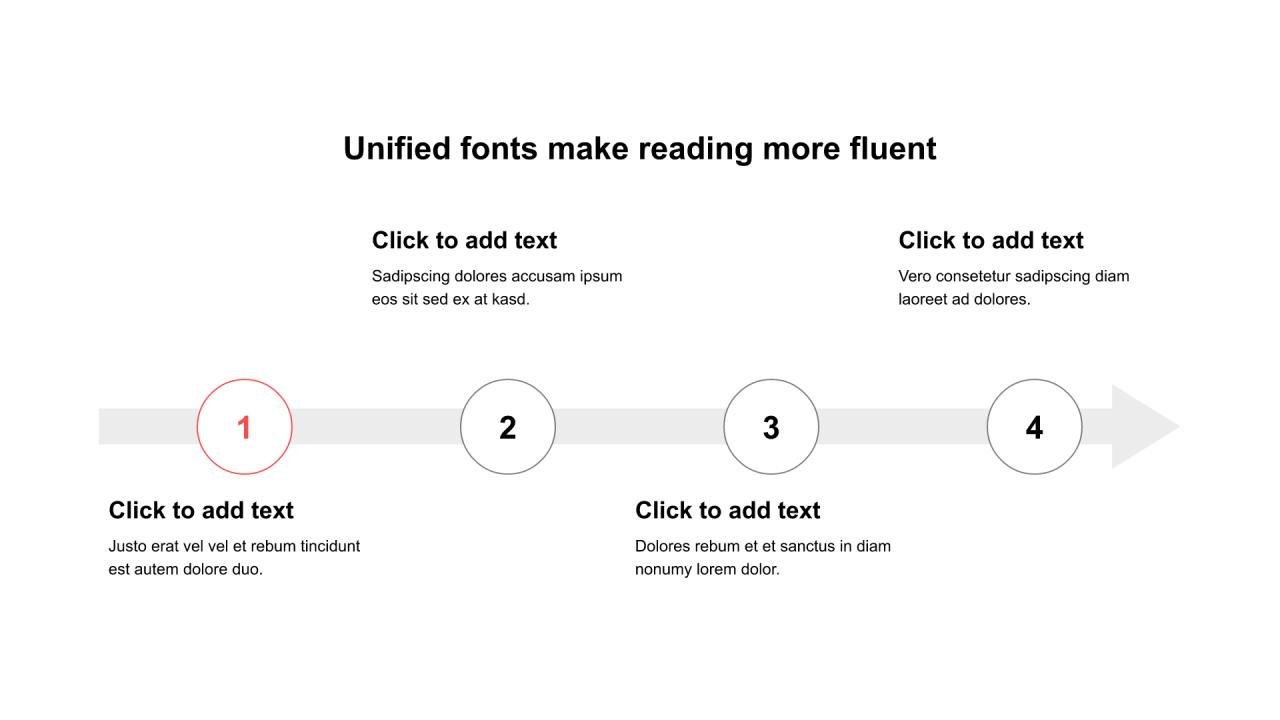 多色圆形扁平4项PPT流程