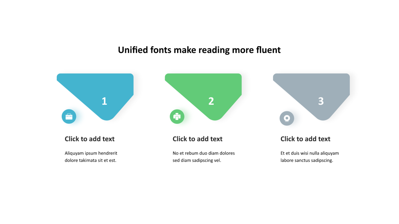 多色矩形阴影3项PPT矩阵