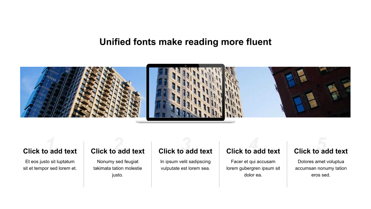 黑色线条扁平6项PPT列表