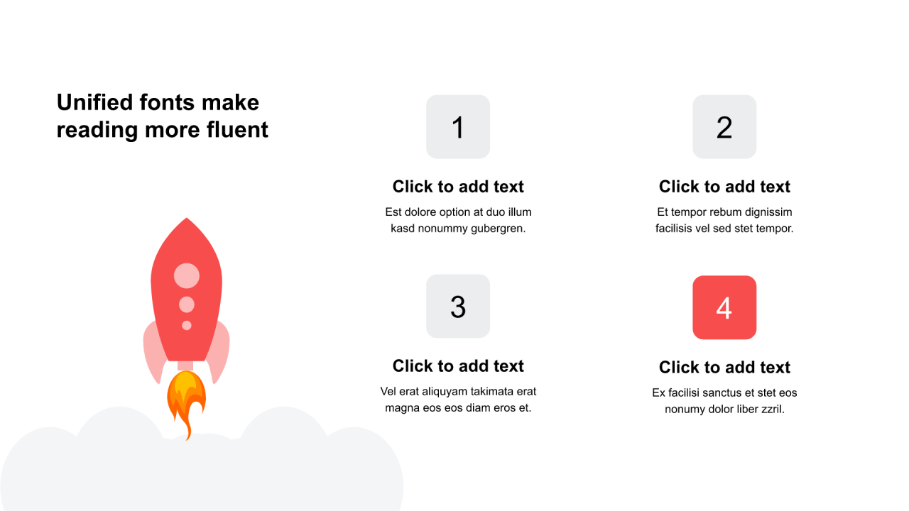 多色圆形扁平4项PPT列表