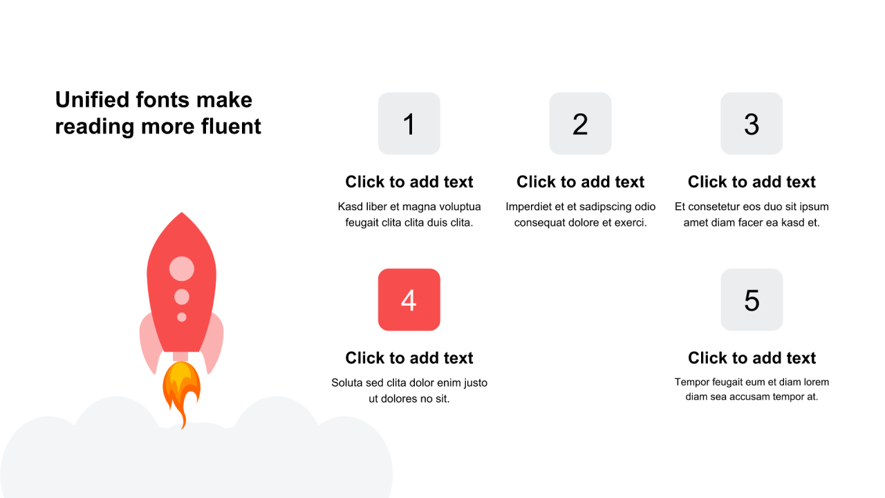多色圆形扁平4项PPT列表