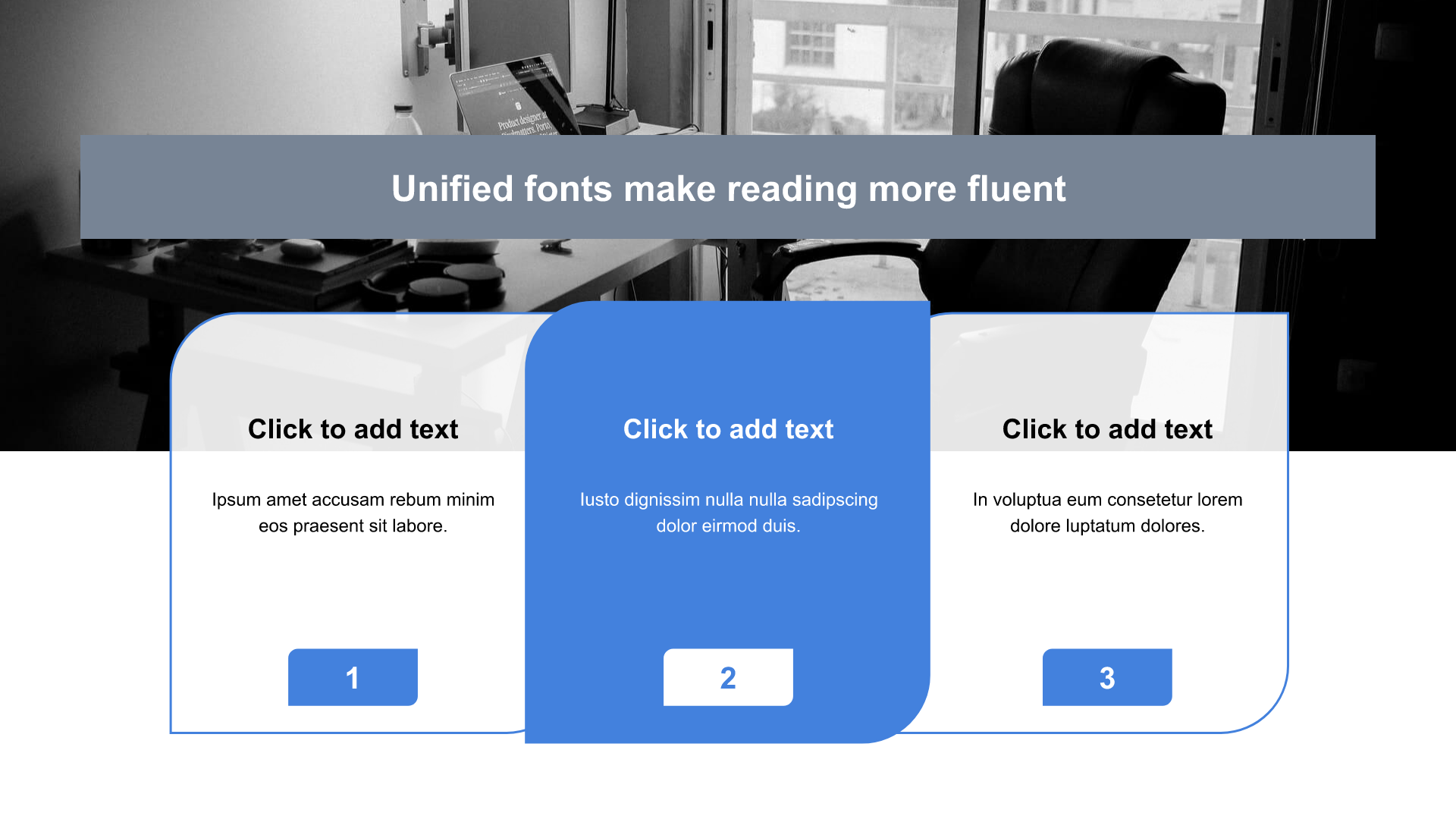 单色扁平1项PPT列表
