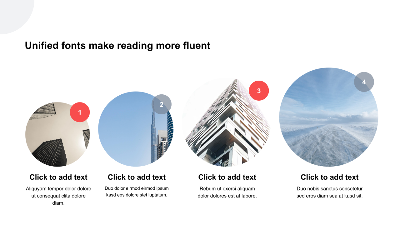 多色圆形阴影3项PPT列表