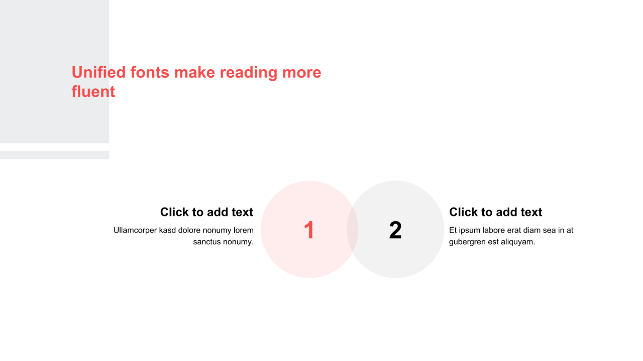 红色组合图形扁平3项PPT关系