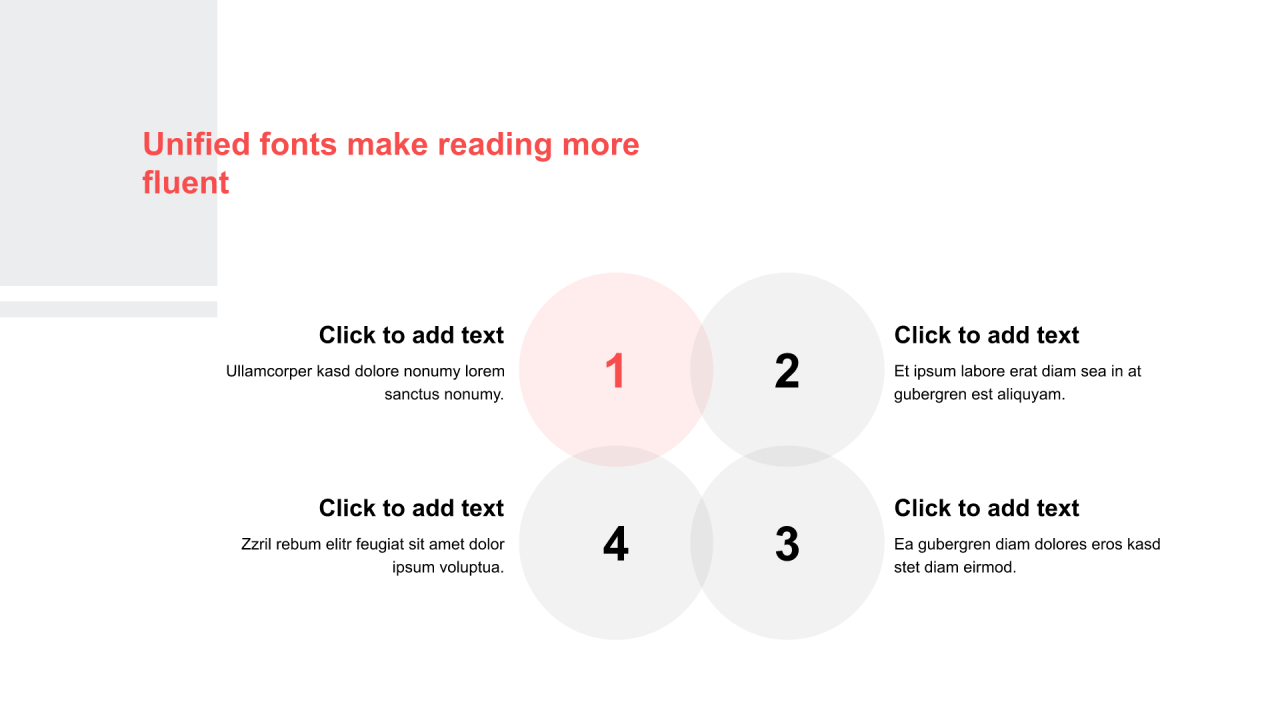 红色组合图形扁平3项PPT关系