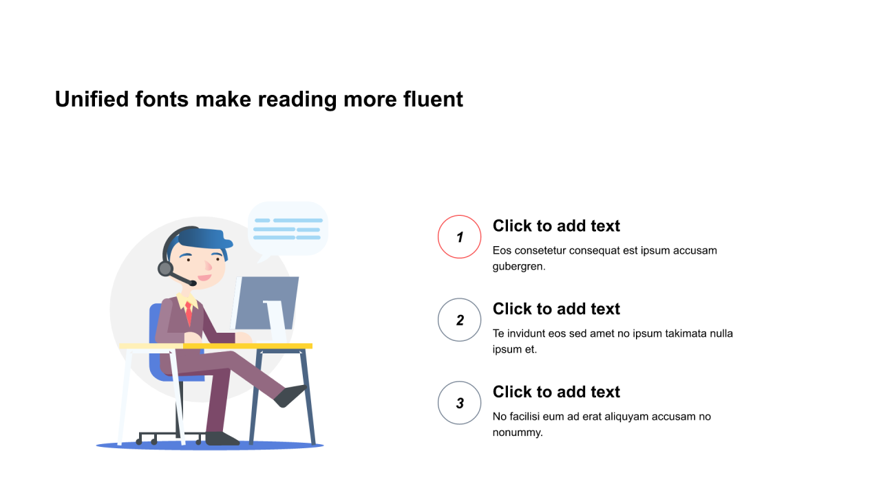 红色圆形扁平3项PPT列表