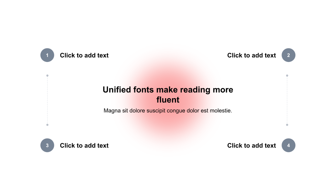 黑色圆角矩形线4项PPT流程图